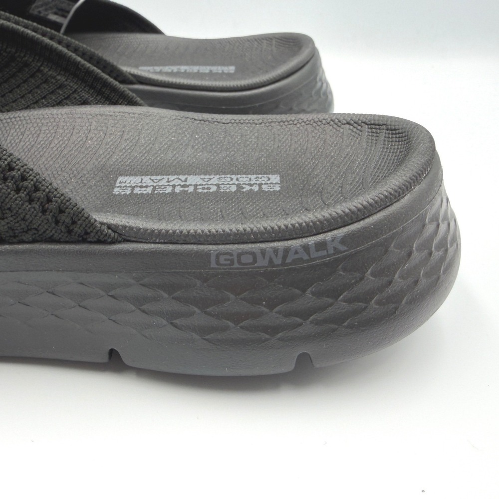 Skechers GoWalk Sandals Women 6 Black 41459/BBK Machine Washable Flip Flops NEW - Picture 6 of 16